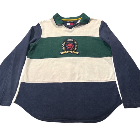 Tommy Hilfiger Preppy Colourblock Crest Tommy 88 Rugby Jumper Pullover S - Picture 3 of 8